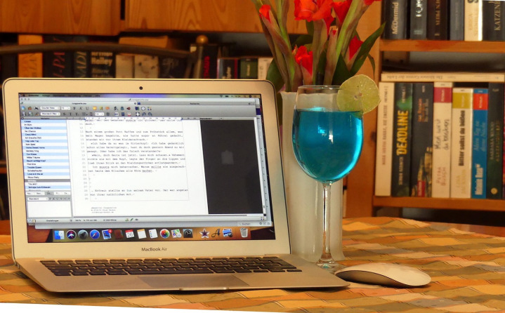 author writing notebook